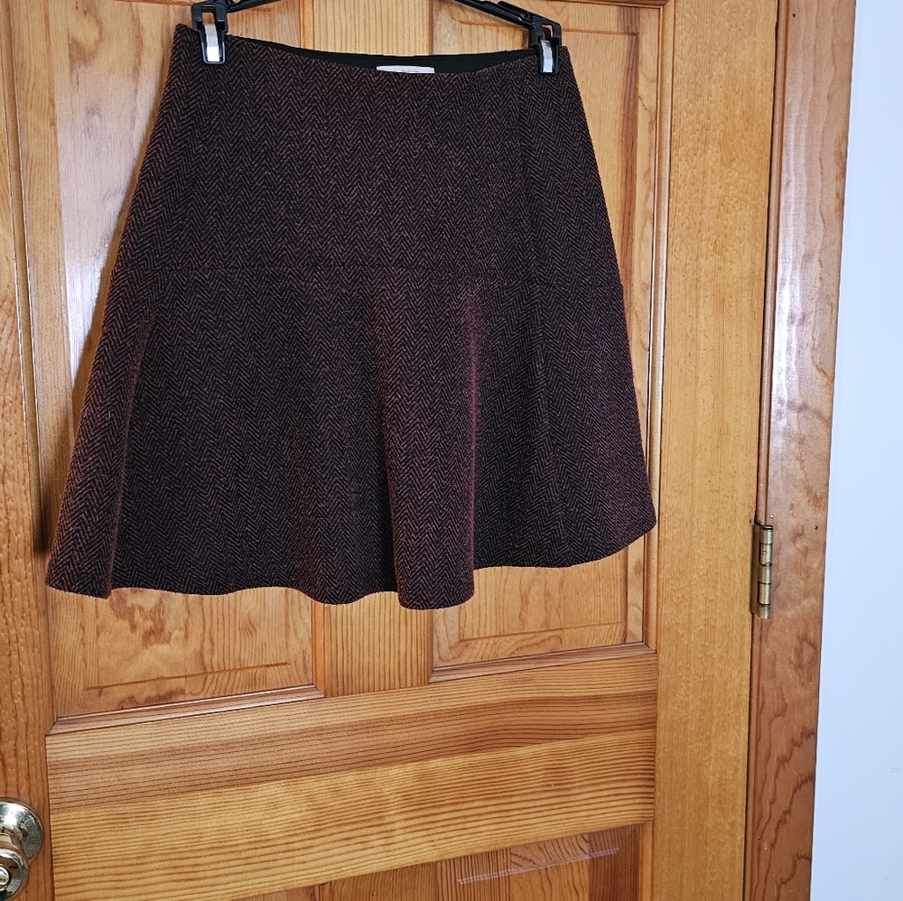 Loft MP Orange And Black Chevron Skirt